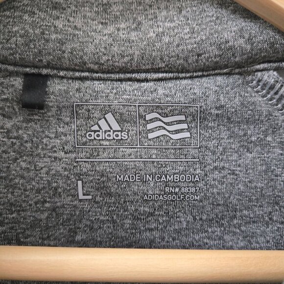 ADIDAS golf 1/2 Zip Puffer Vest Mens Large Two Tone Black Gray Quilted outdoor - Picture 5 of 11